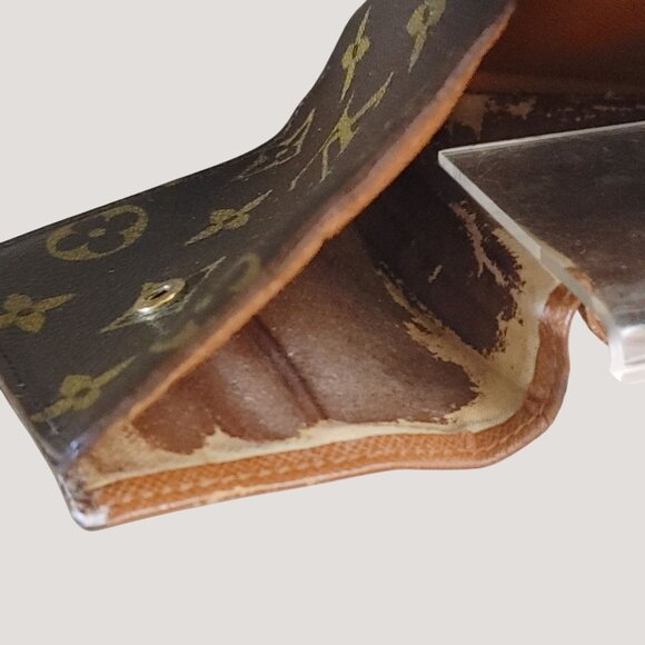 Louis Vuitton Wallet Monogram Compact Brown Leather Snap Closure Zip Coin Pocket - Picture 13 of 13